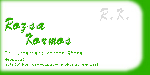 rozsa kormos business card